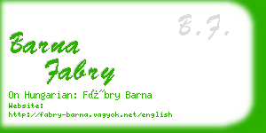 barna fabry business card